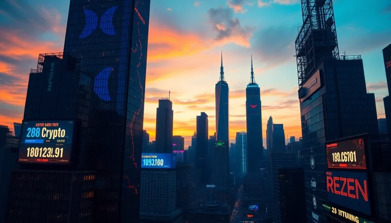 Explore the vibrant world of Crypto through a futuristic city skyline, reflecting digital currency trends.