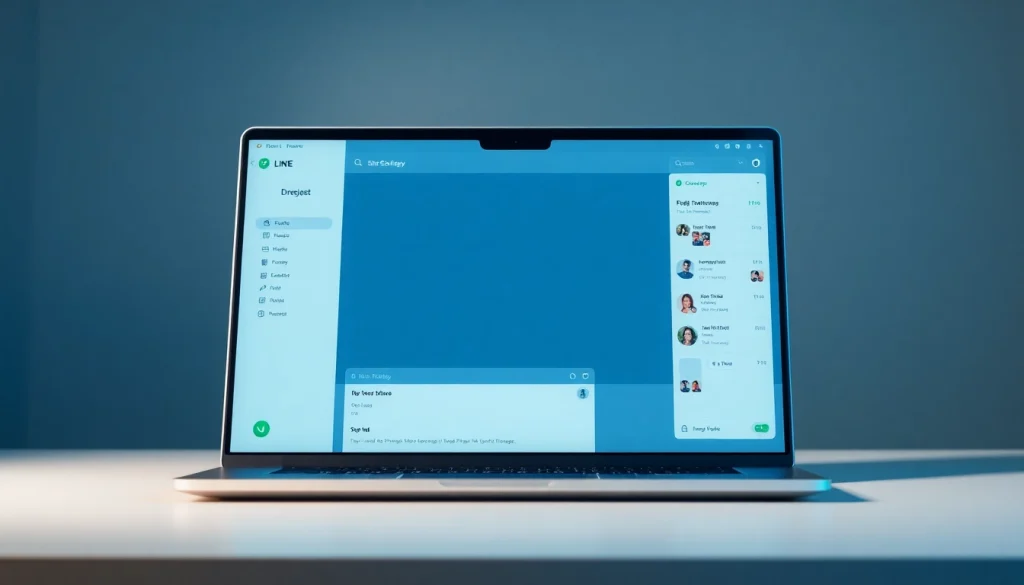 Download the line電腦版官方下載 platform featuring a laptop screen displaying user-friendly communication tools.