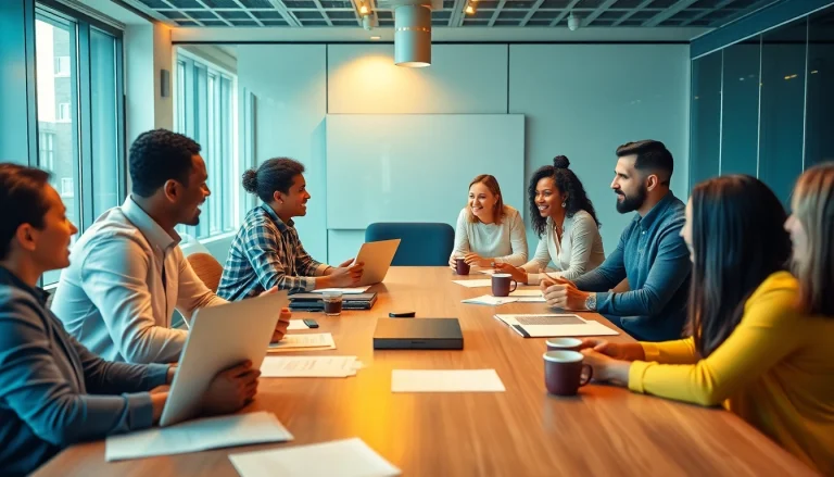 Explore exciting sponsorship opportunities with diverse professionals collaborating in a modern office.