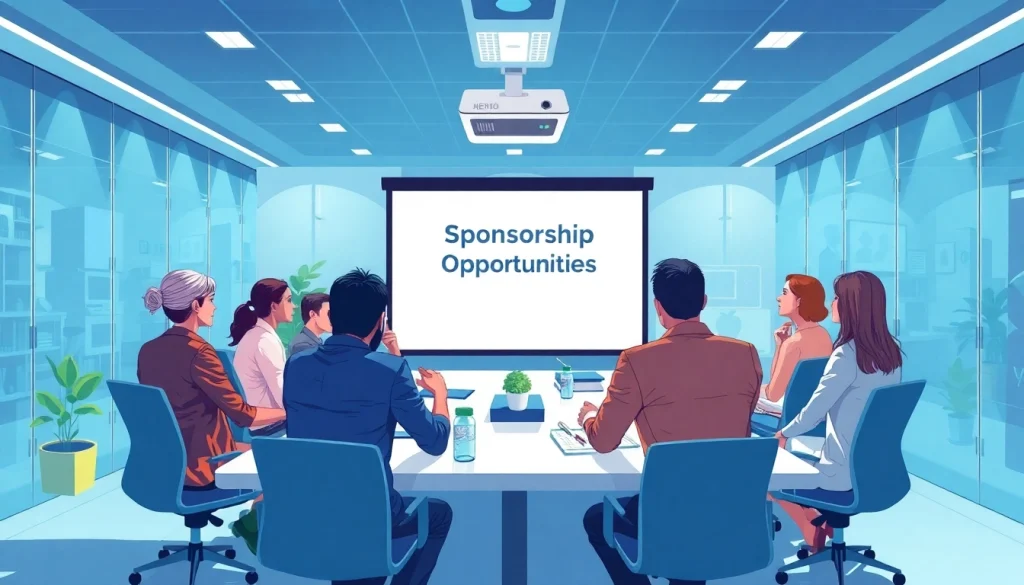 Explore dynamic sponsorship opportunities with diverse professionals engaging in discussions.