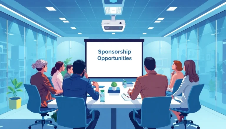 Explore dynamic sponsorship opportunities with diverse professionals engaging in discussions.