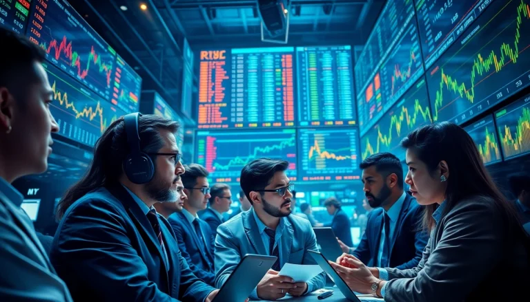 Explore effective trading strategies through engaged traders analyzing stock data in a modern market setting.