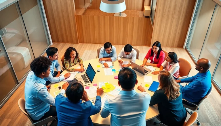 Explore sponsorship opportunities with professionals collaborating in a dynamic brainstorming session in a modern conference room.