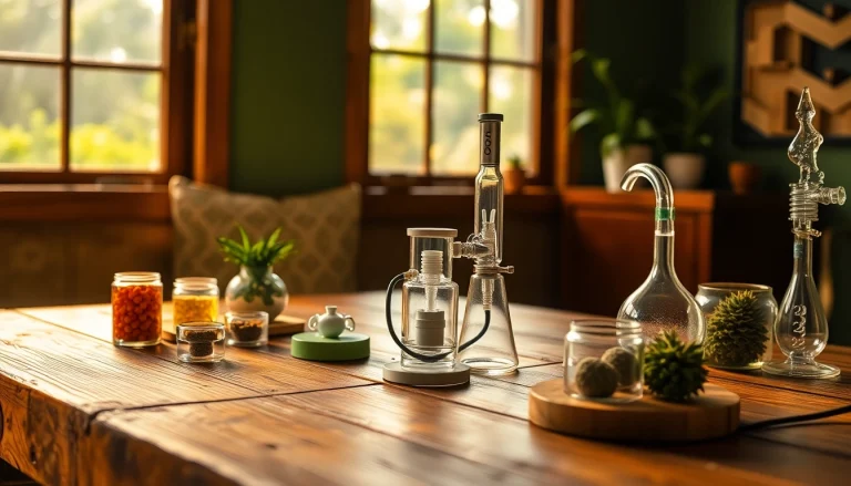Experience the precision of an electric dab rig, showcased beautifully with colorful concentrates and natural elements.