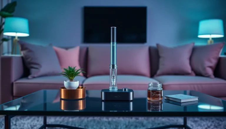 Explore the premium electric dab rig on a stylish table, designed for an elevated vaping experience.